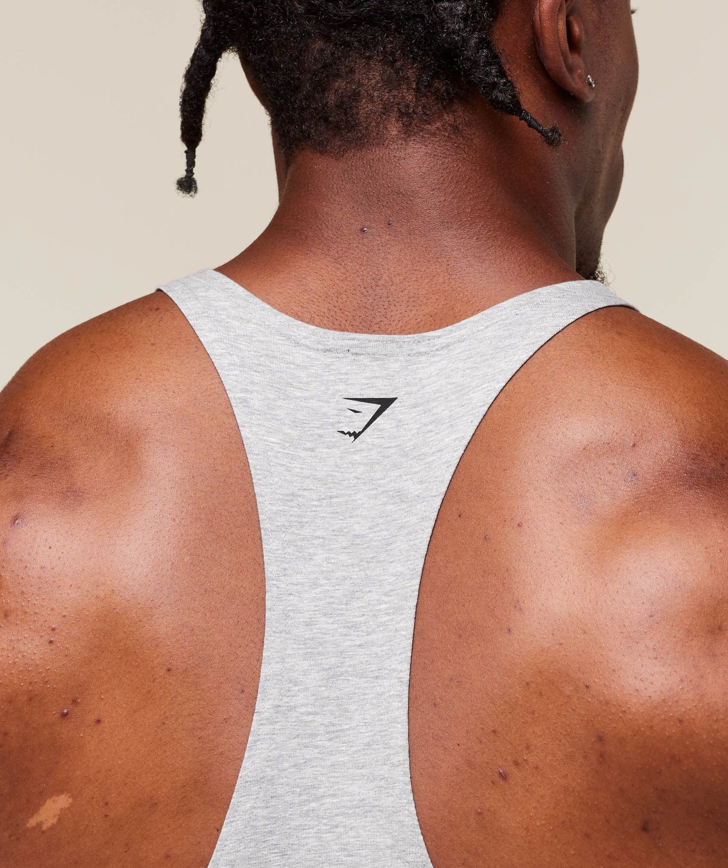Gymshark Double Bicep Stringer - Light Grey Core Marl
