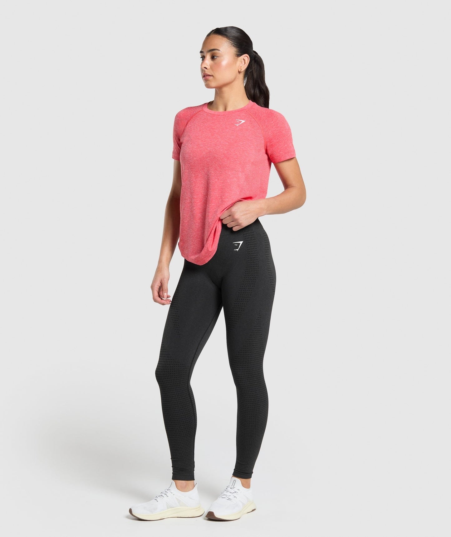 Gymshark Vital Seamless 2.0 Light T-Shirt - Coral Red/Marl