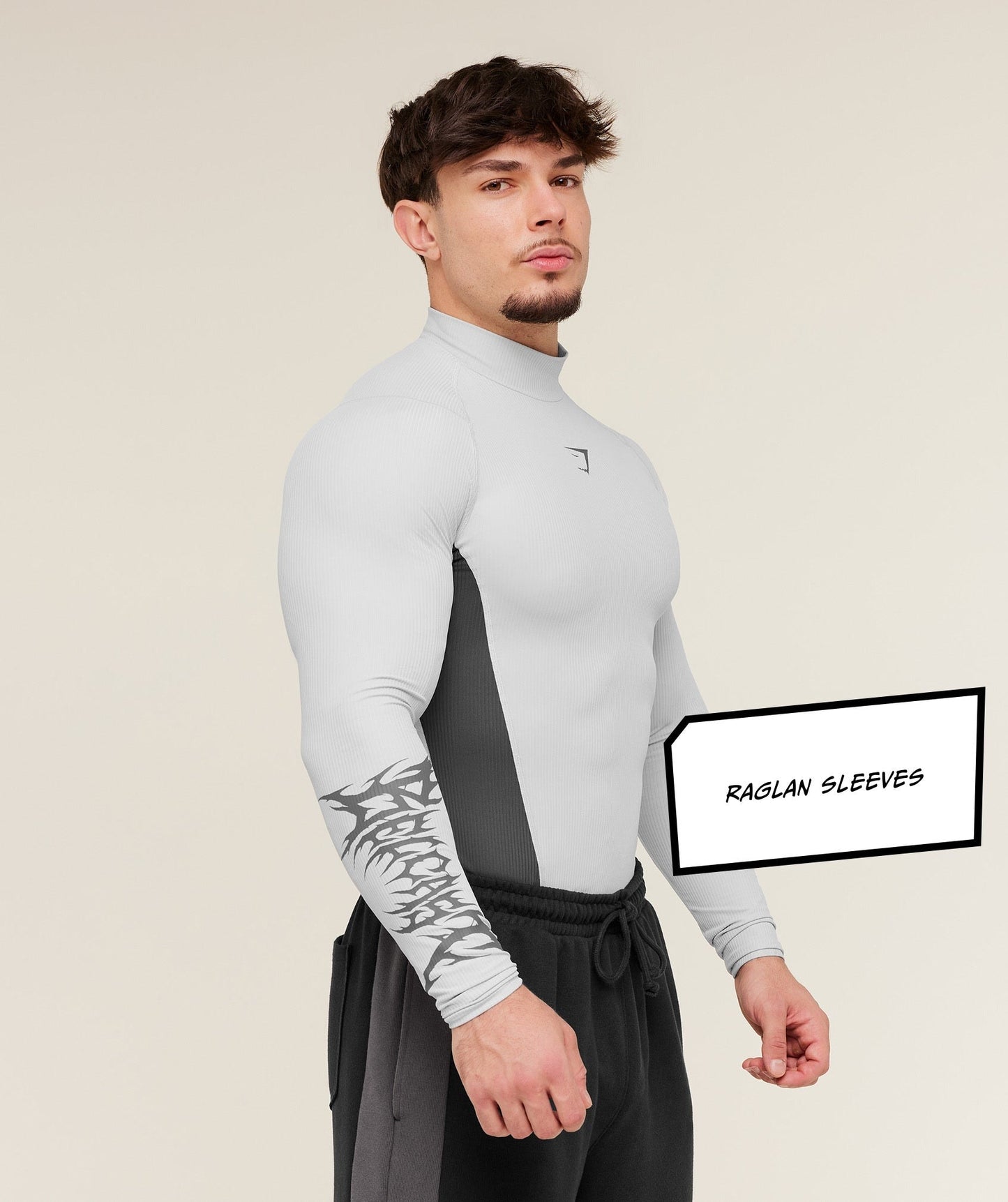 Gymshark x Carlos Belcast Long Sleeve Tee - Light Grey/Grey