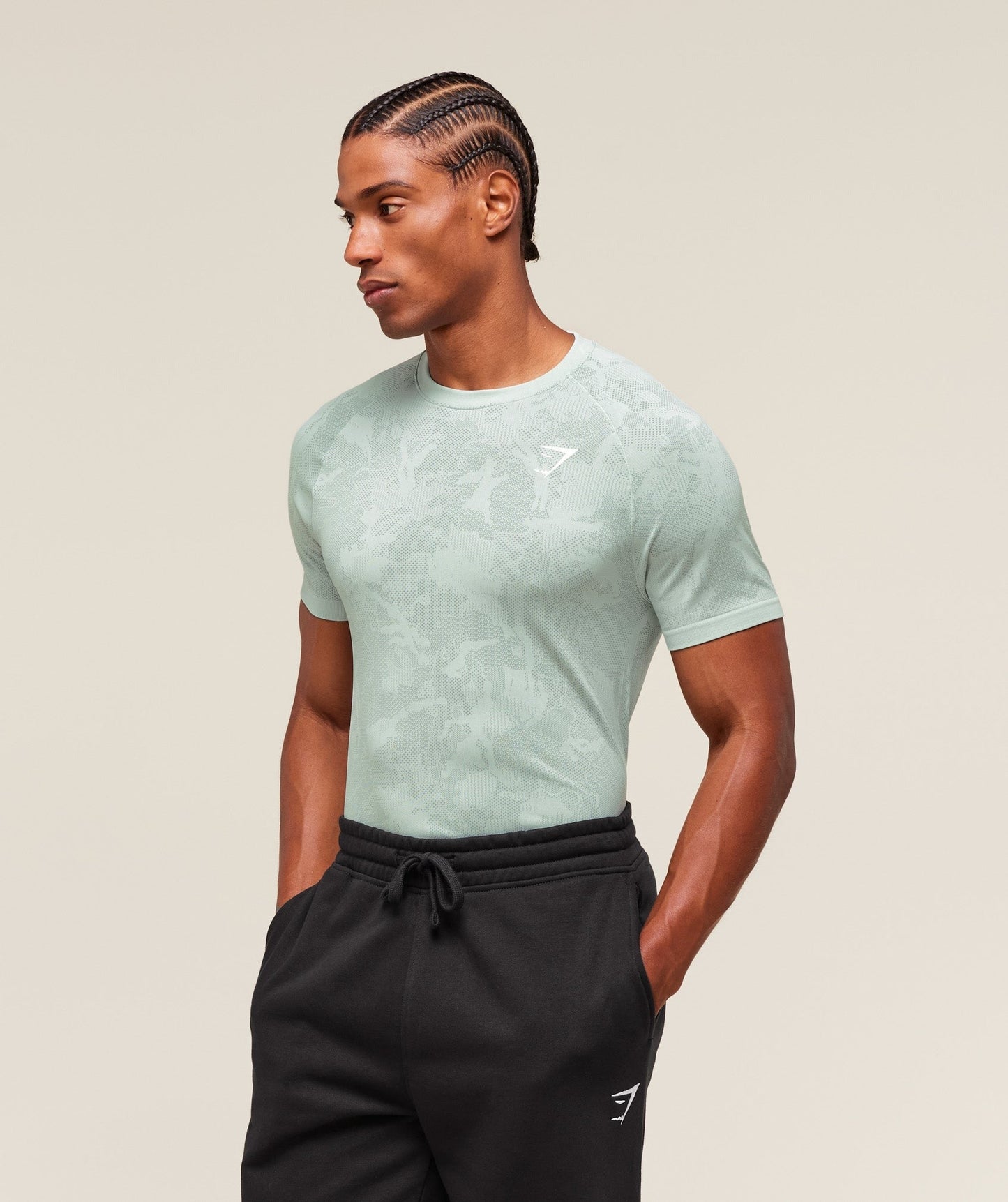 Gymshark Geo Seamless T-Shirt - Morning Blue/Celeste Blue