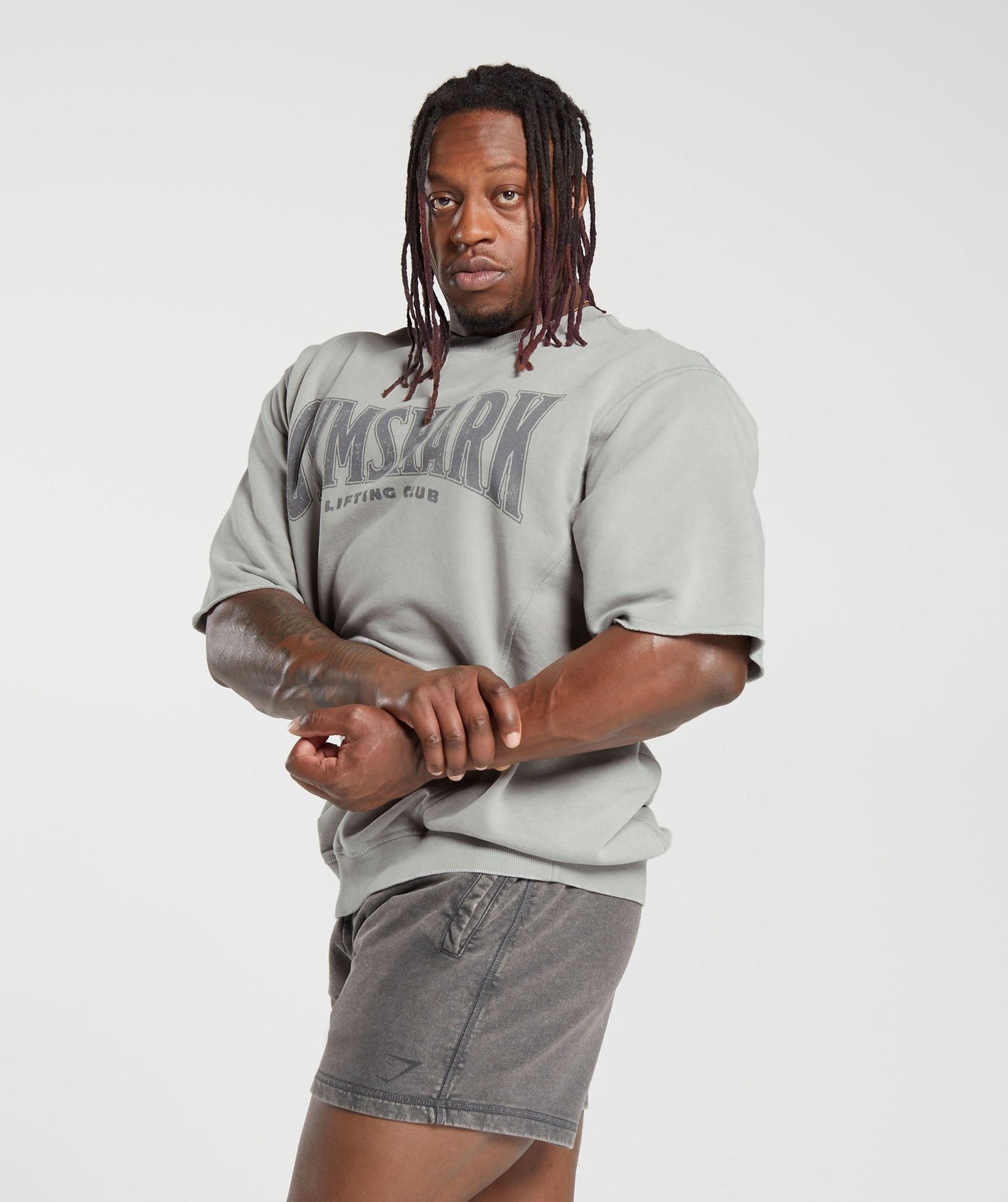Gymshark Heritage Washed Short Sleeve Crew - Smokey Grey