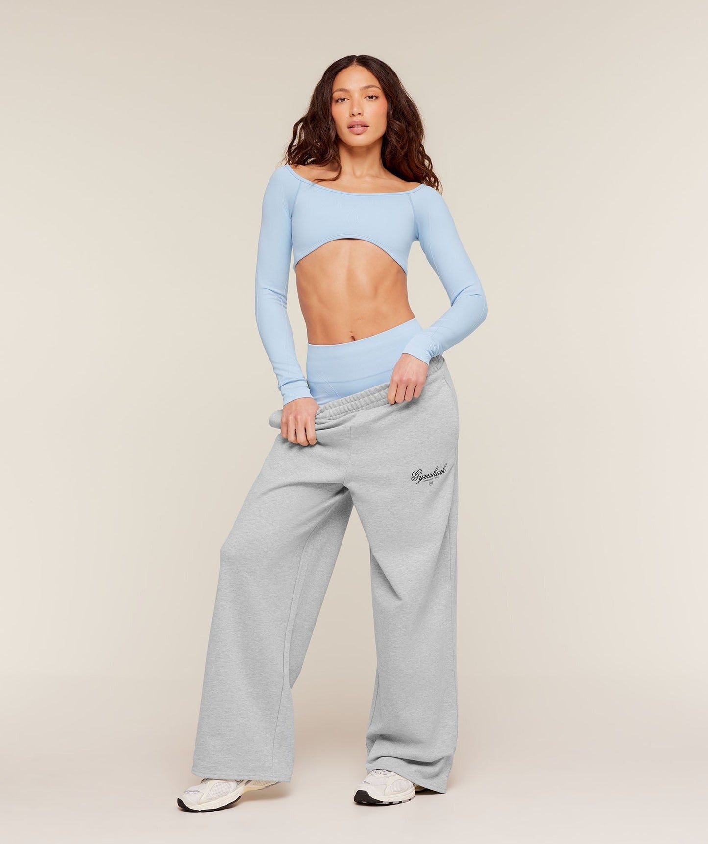 Gymshark Poise Long Sleeve Top - Chilled Blue