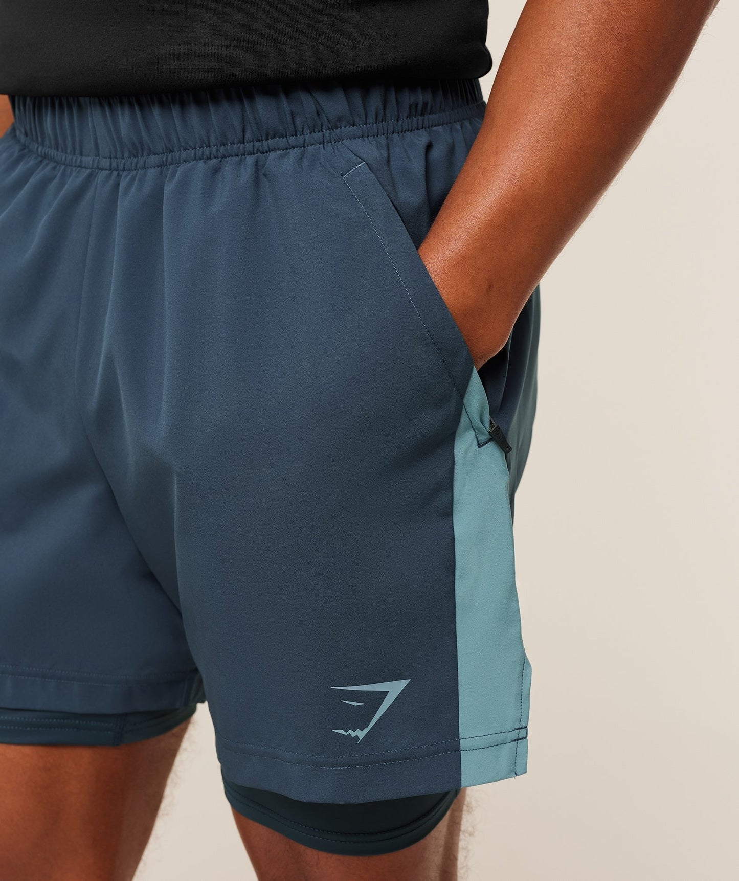 Gymshark Sport 5" 2 in 1 Shorts - Stealth Blue/Storm Blue