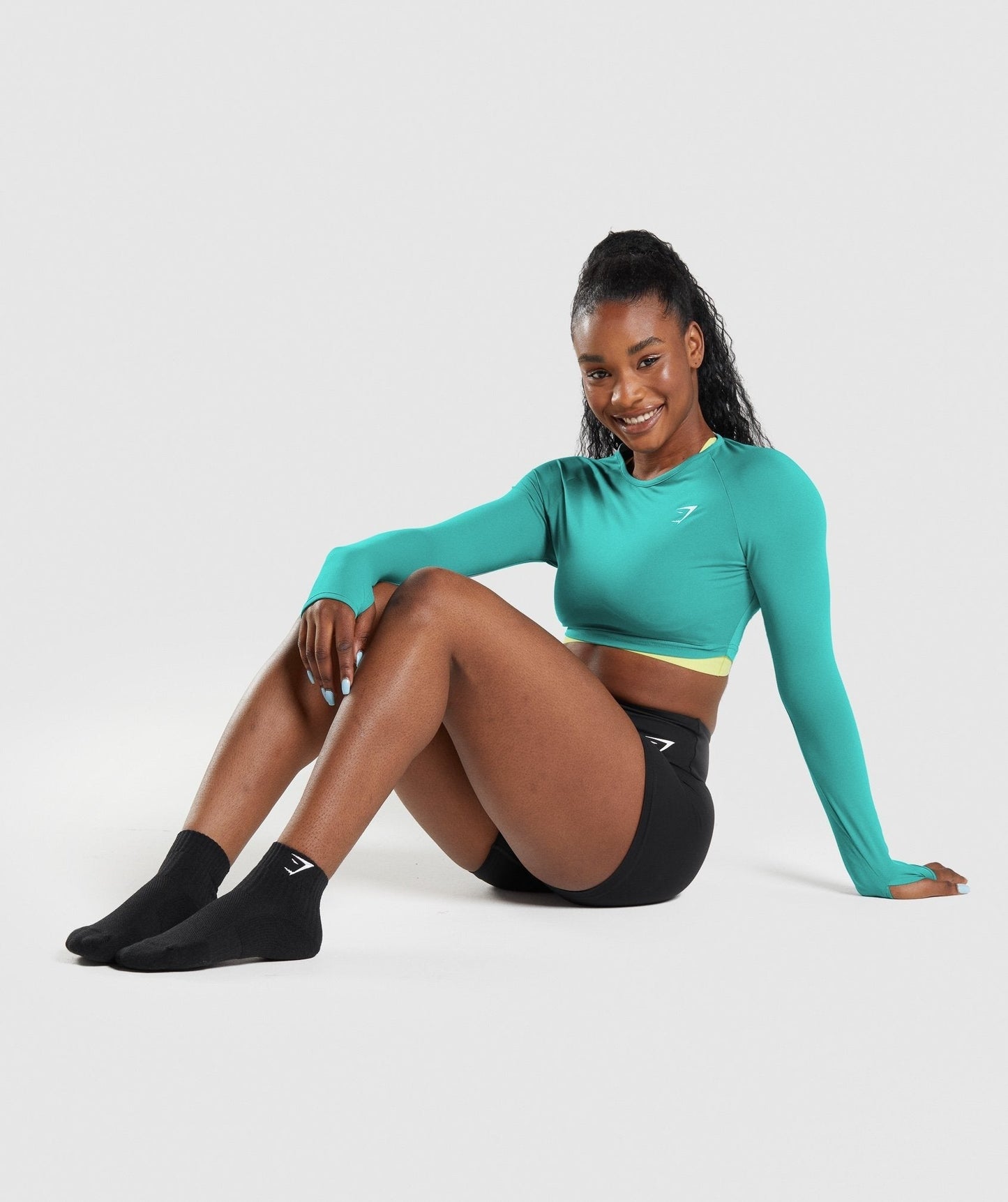 Gymshark Sharkhead Embroidered Quarter Socks 2pk - Black