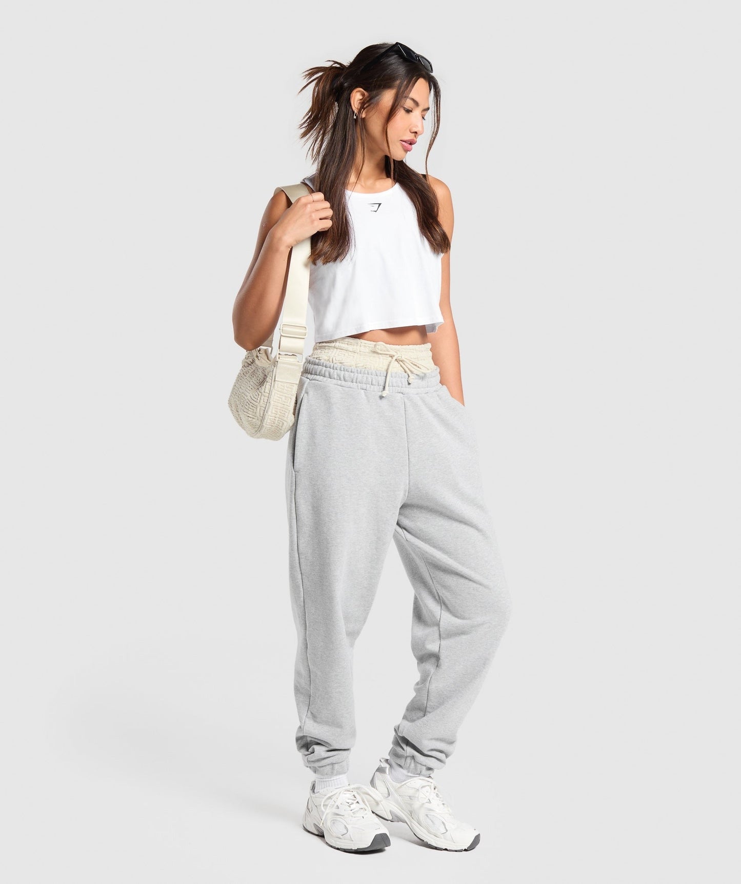 Gymshark Towelling Shoulder Bag - Pebble Grey