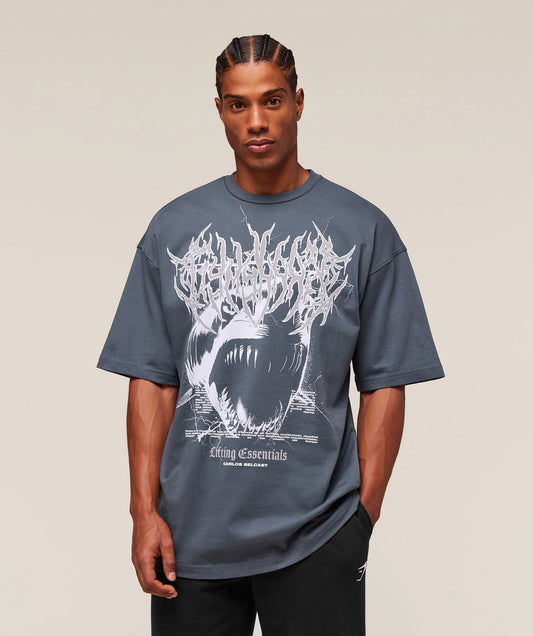 Gymshark Carlos Belcast x Rest Day Essential T-Shirt - Titanium Blue