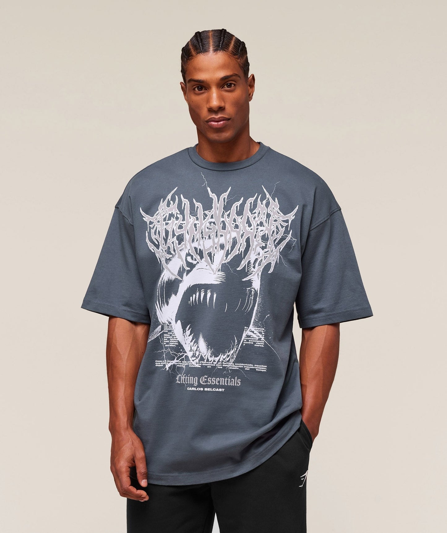 Gymshark Carlos Belcast x Rest Day Essential T-Shirt - Titanium Blue