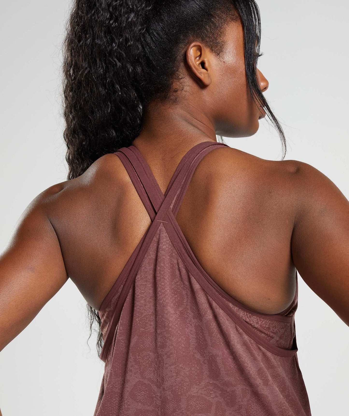 Gymshark Adapt Animal Seamless Midi Tank - Blush Pink/Magenta Brown