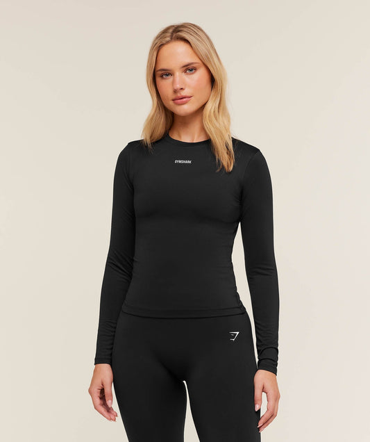 Gymshark Lifestyle Long Sleeve Top - GS Black