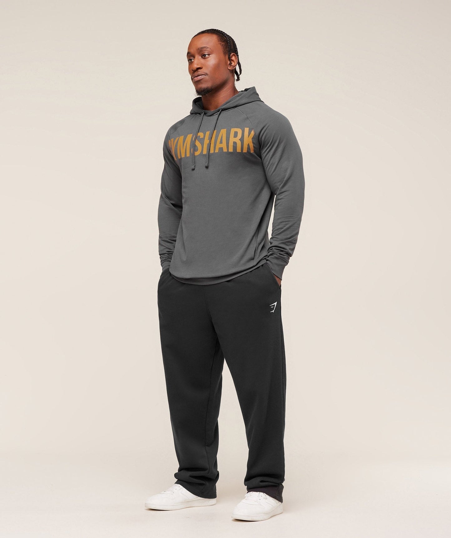 Gymshark Prime Hoodie - Onyx Grey/Antique Gold