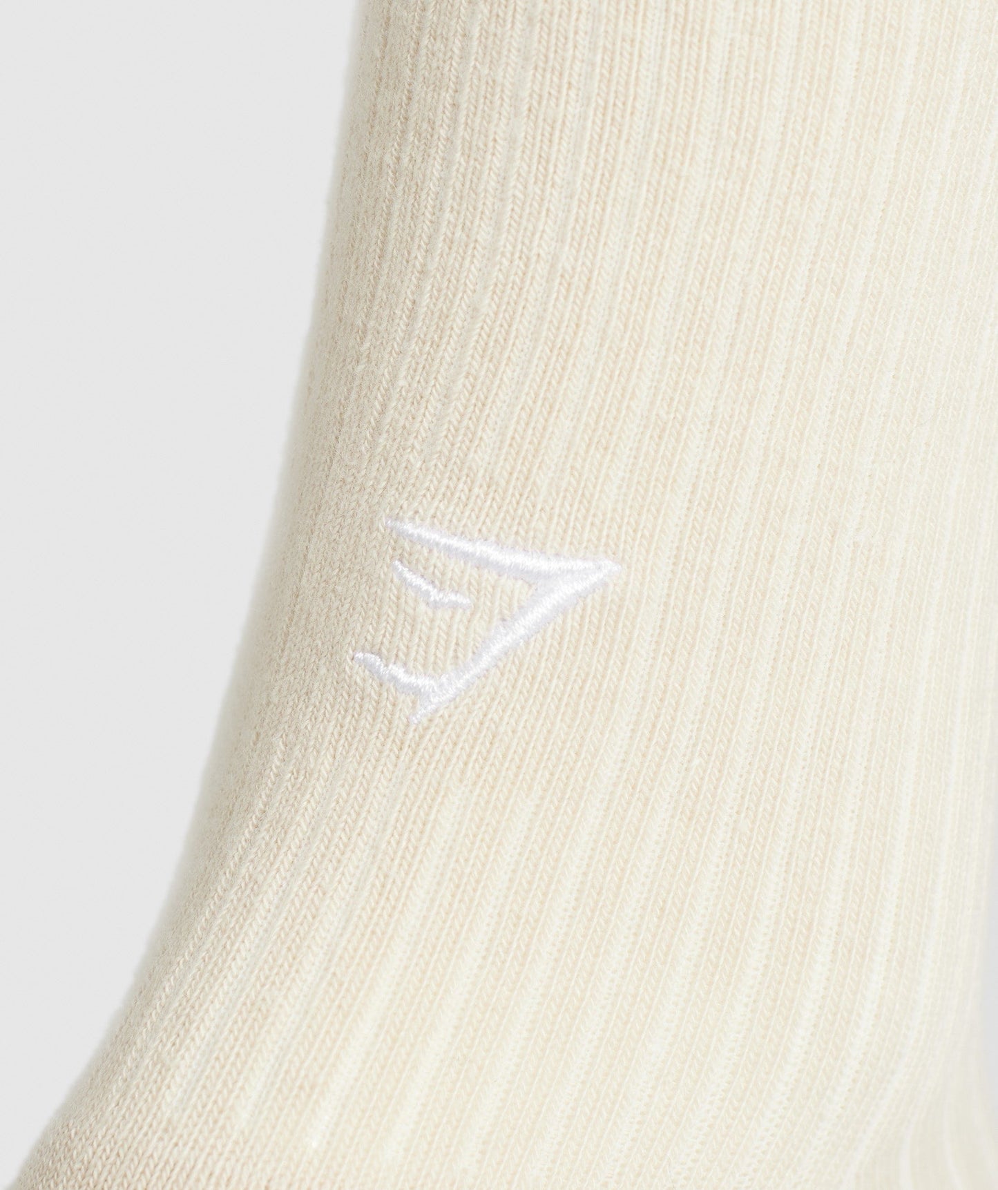 Gymshark Frill Crew Single Sock - Cream Beige/Soft White