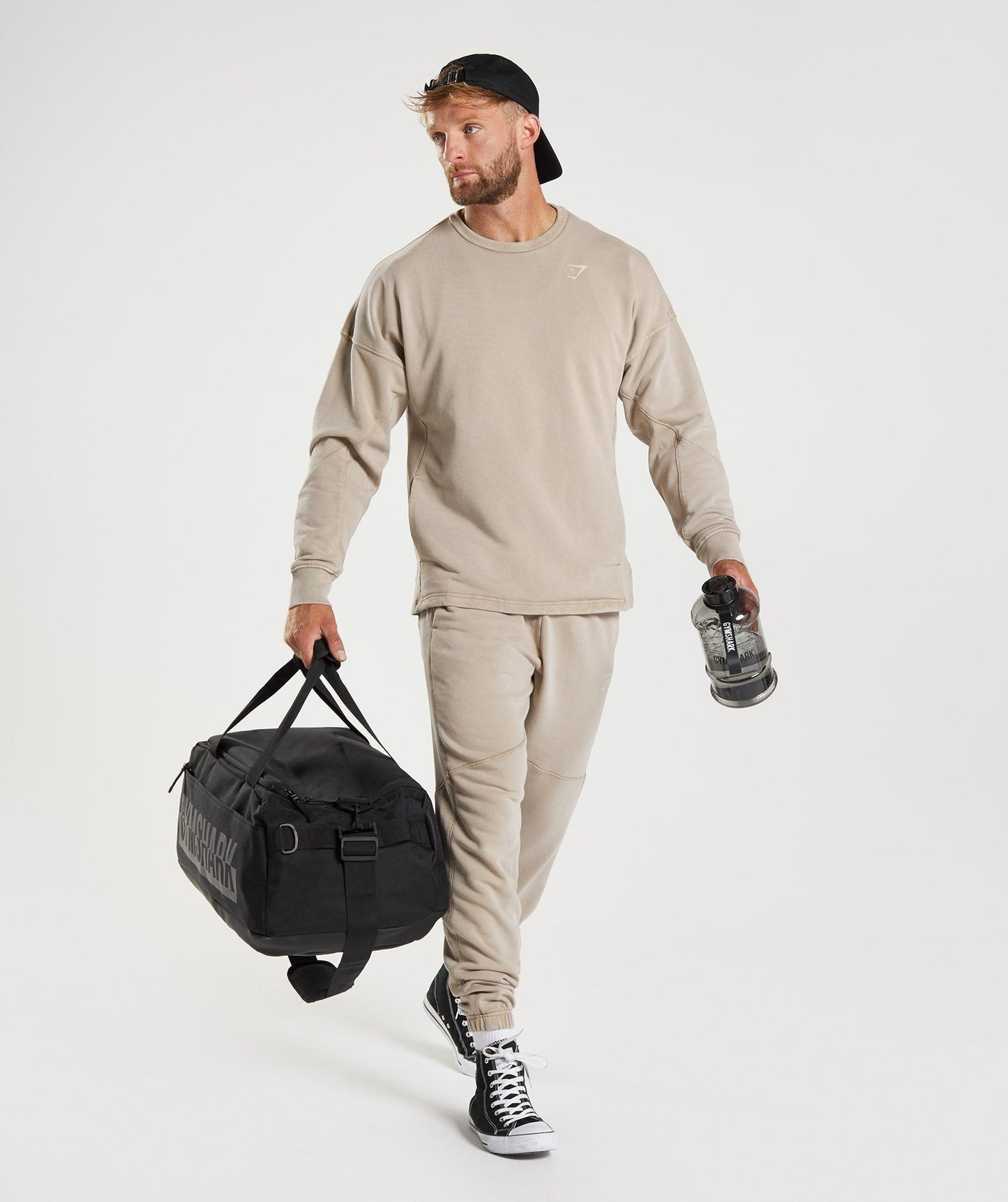 Gymshark Power Washed Crew - Cement Brown