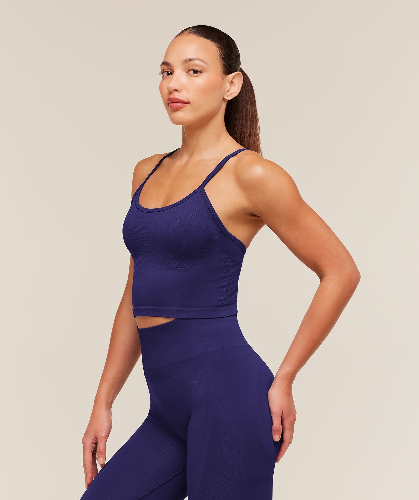 Gymshark Energise Seamless Crop Top - Indigo Purple