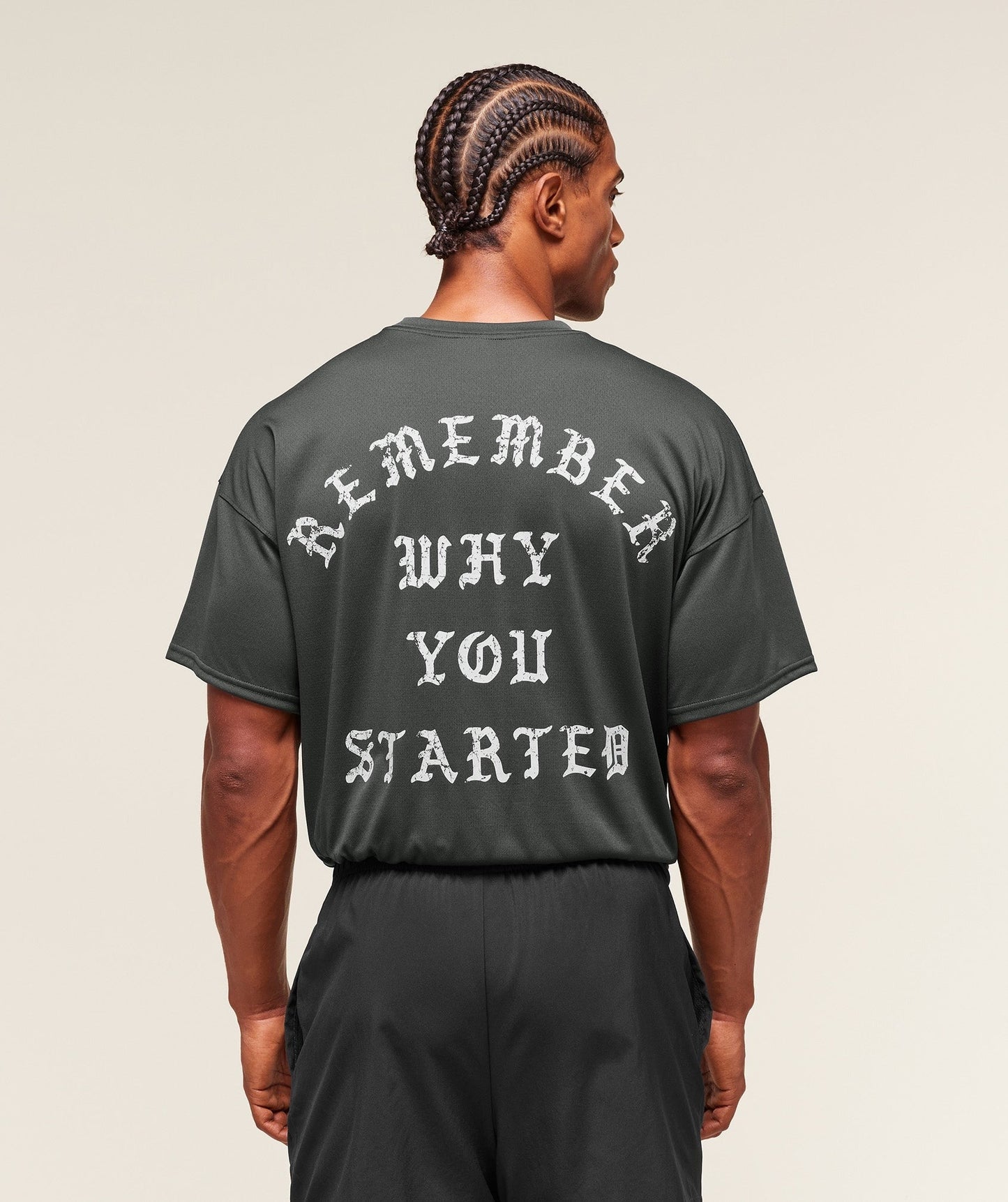 Gymshark Remember Why You Started T-Shirt - Asphalt Grey