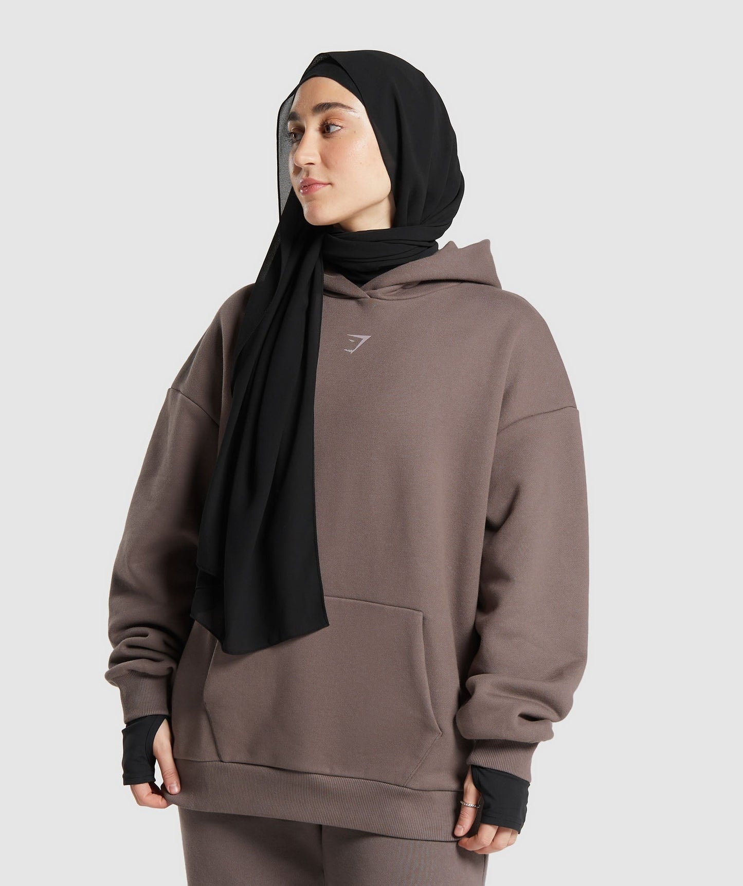 Gymshark GS X Leana Deeb Oversized Graphic Hoodie - Dusty Brown