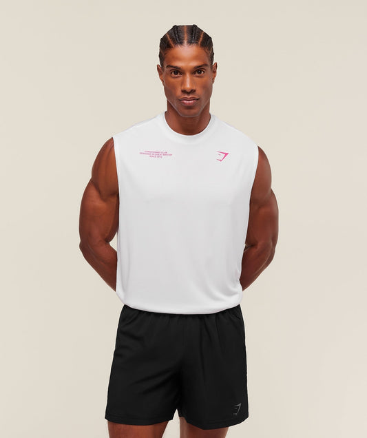Gymshark Conditioning Club Tank - White/Energy Pink