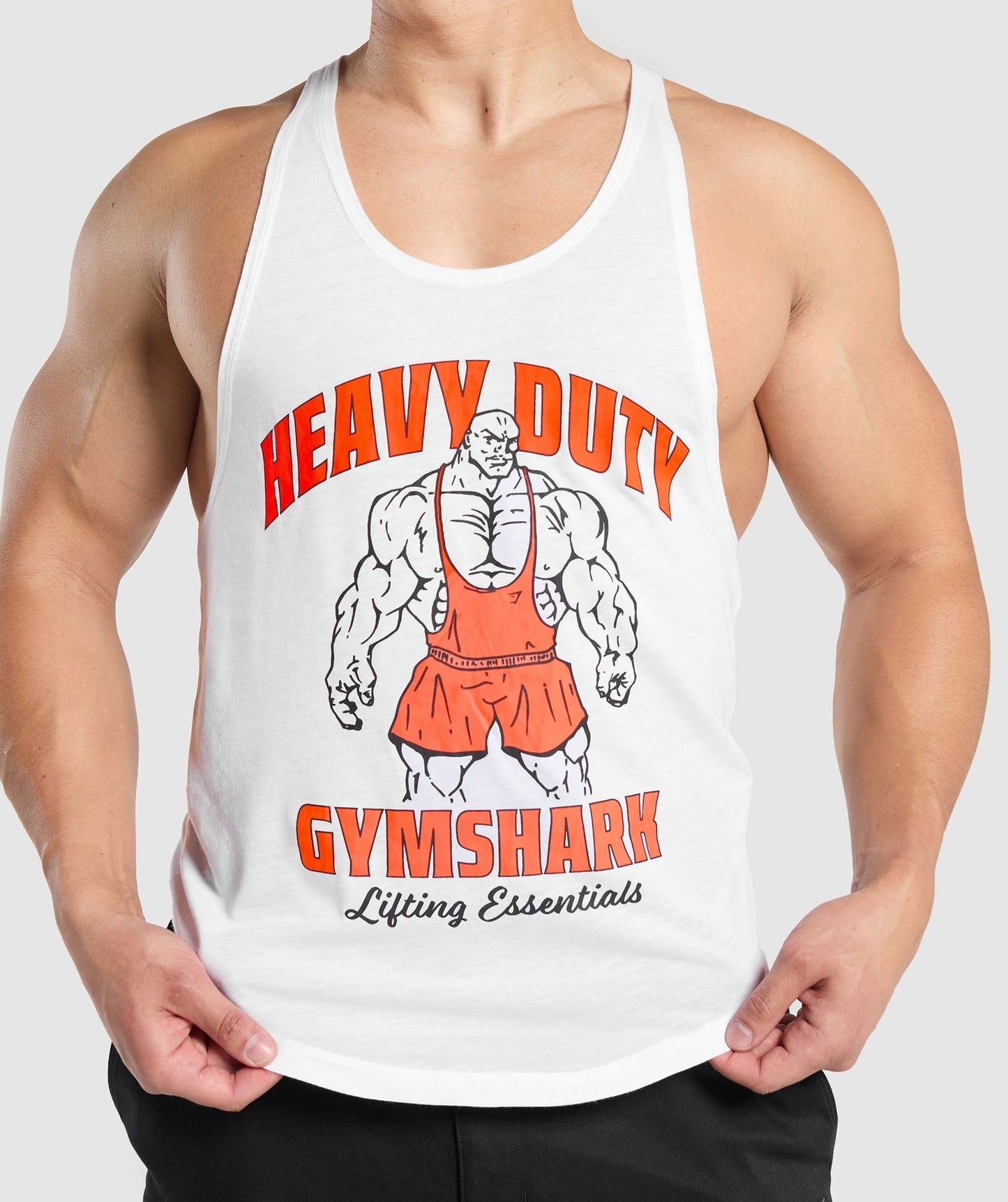 Gymshark Heavy Duty Lifter Stringer - White