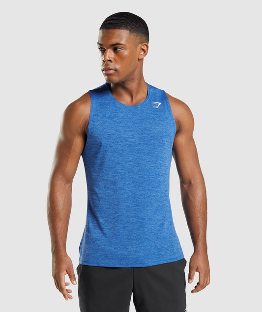 Gymshark Arrival Slim Marl Tank - Athletic Blue/Javelin Blue Marl