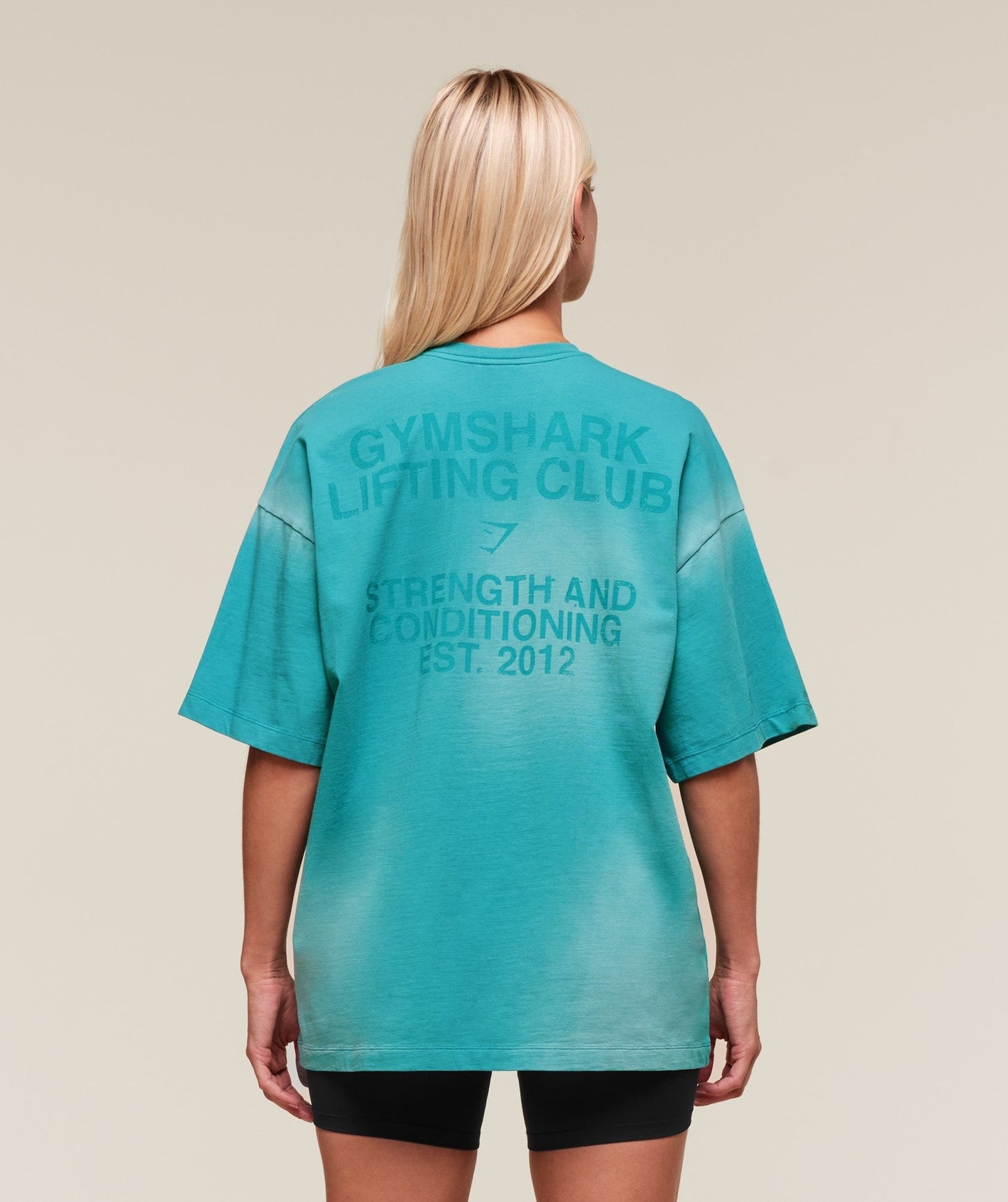 Gymshark Summer Tie-Dye Graphic Oversized T-Shirt - Jewel Teal/Wash