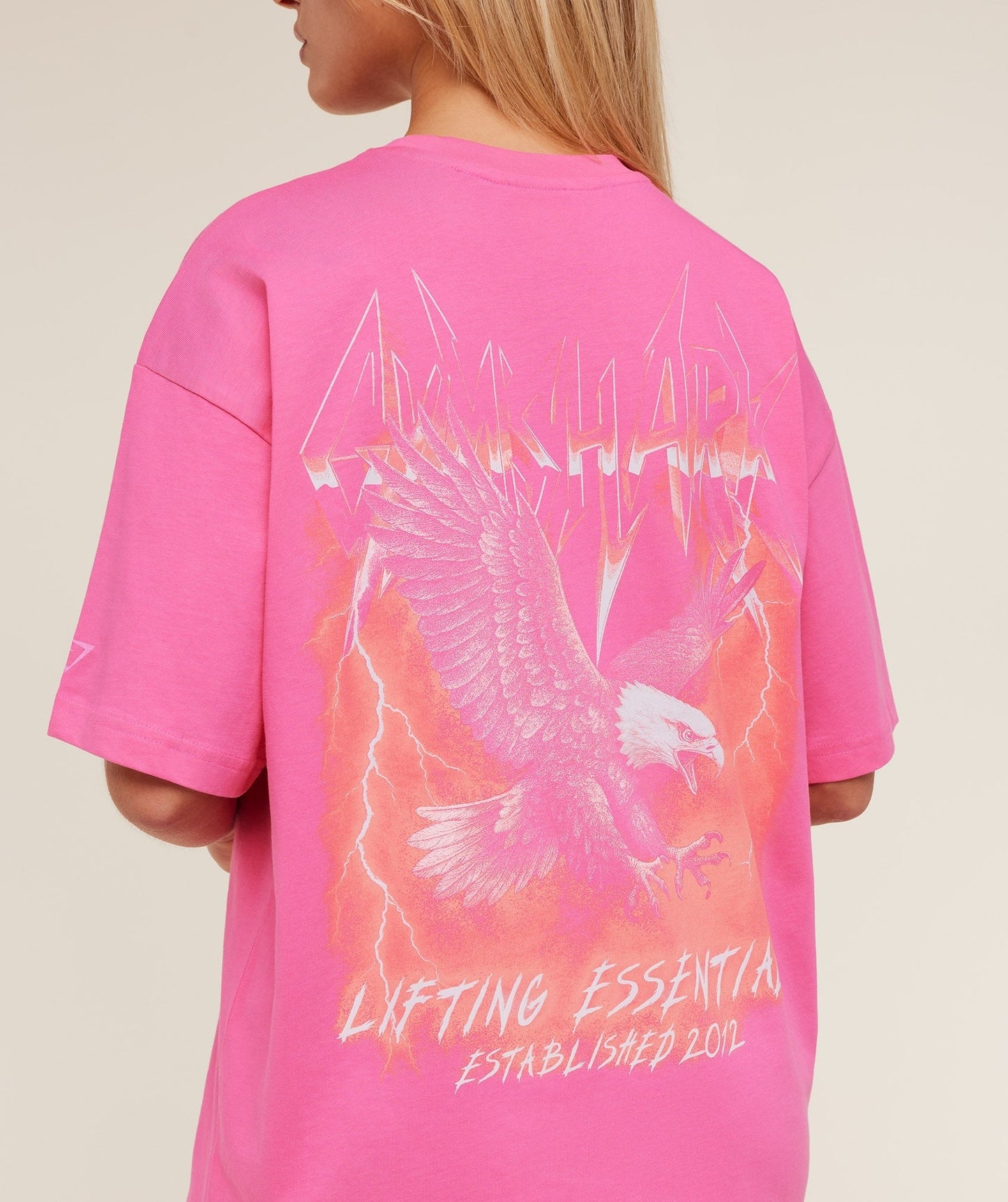 Gymshark Eagle Band Style Graphic Short Sleeve T-Shirt - GS Electric Pink