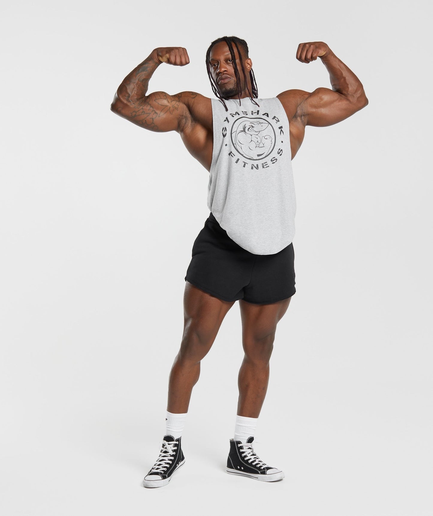 Gymshark Legacy Drop Arm Tank - Light Grey Marl