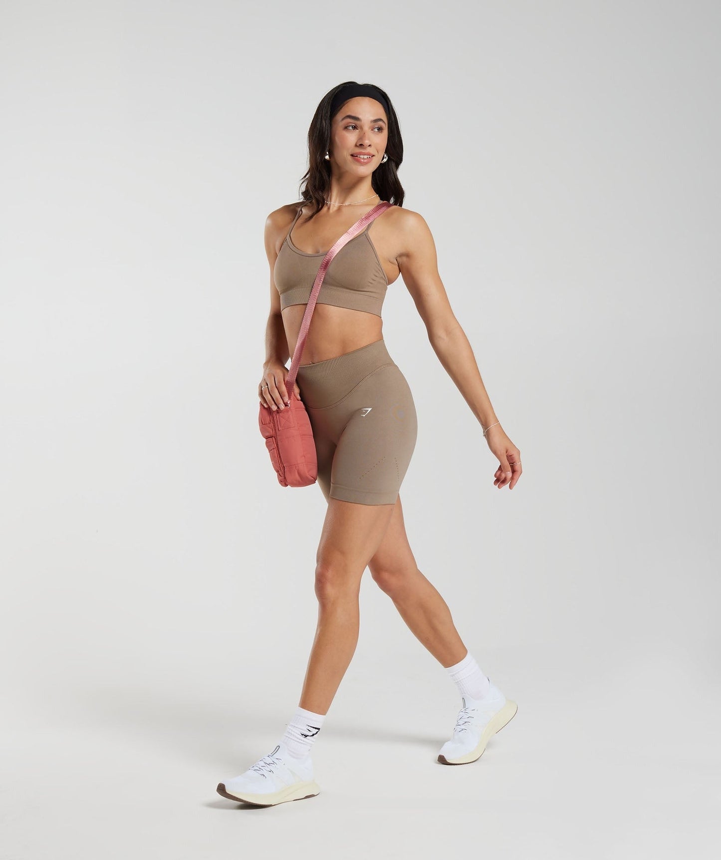 Gymshark Sweat Seamless Sports Bra - Fossil Brown