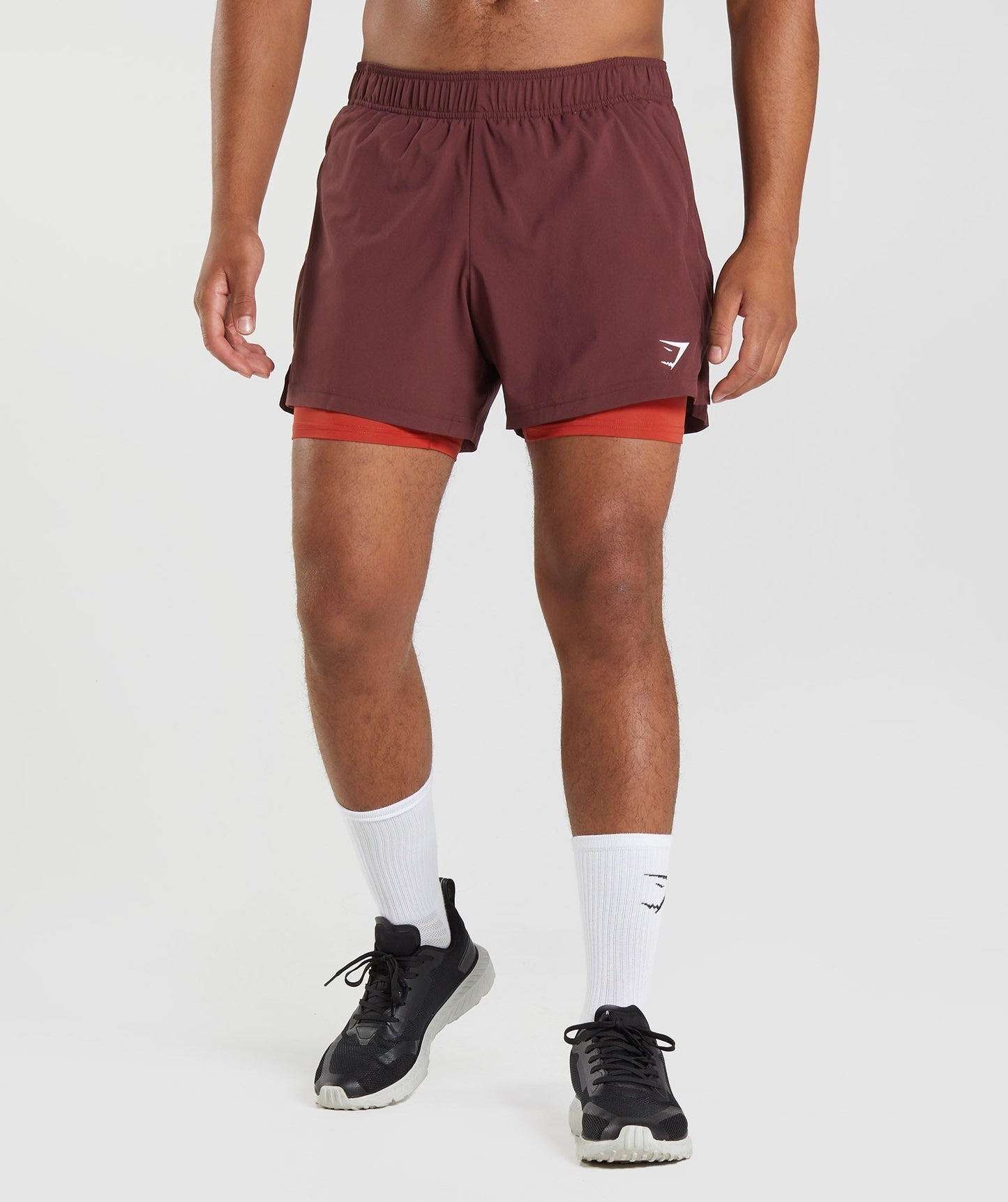 Gymshark Sport 5" 2 In 1 Shorts - Baked Maroon/Salsa Red