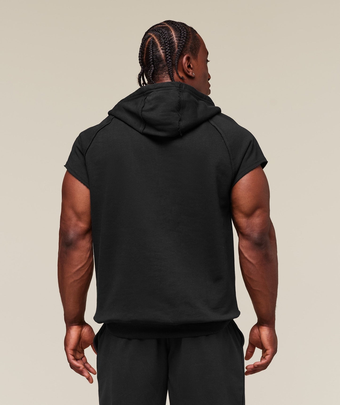 Gymshark Legacy 1/4 Zip Cap Sleeve Hoodie - Black