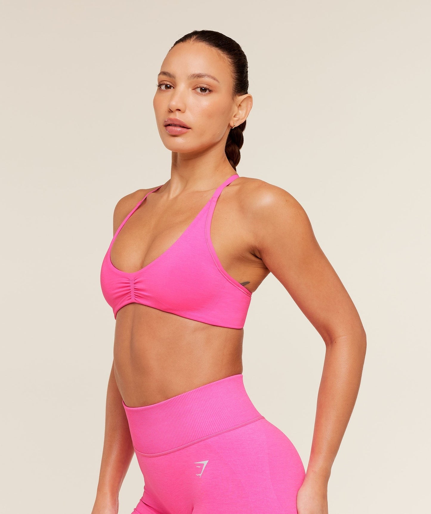 Gymshark Interval Seamless Light Support Sports Bra - Electric Pink