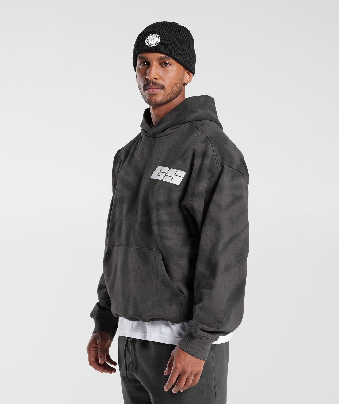 Gymshark Rest Day Hoodie - Silhouette Grey/Black/Spiral Optic Wash