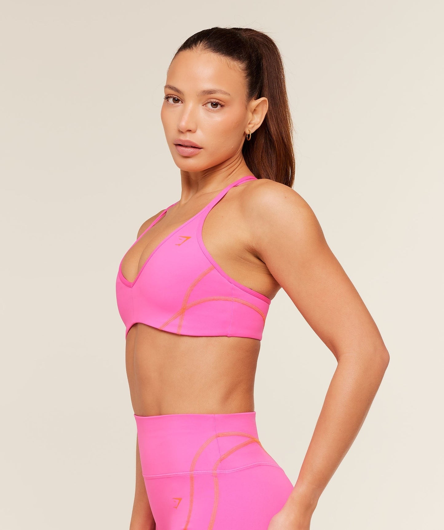 Gymshark Volt Light Support Sports Bra - Electric Pink/Dayglow Peach