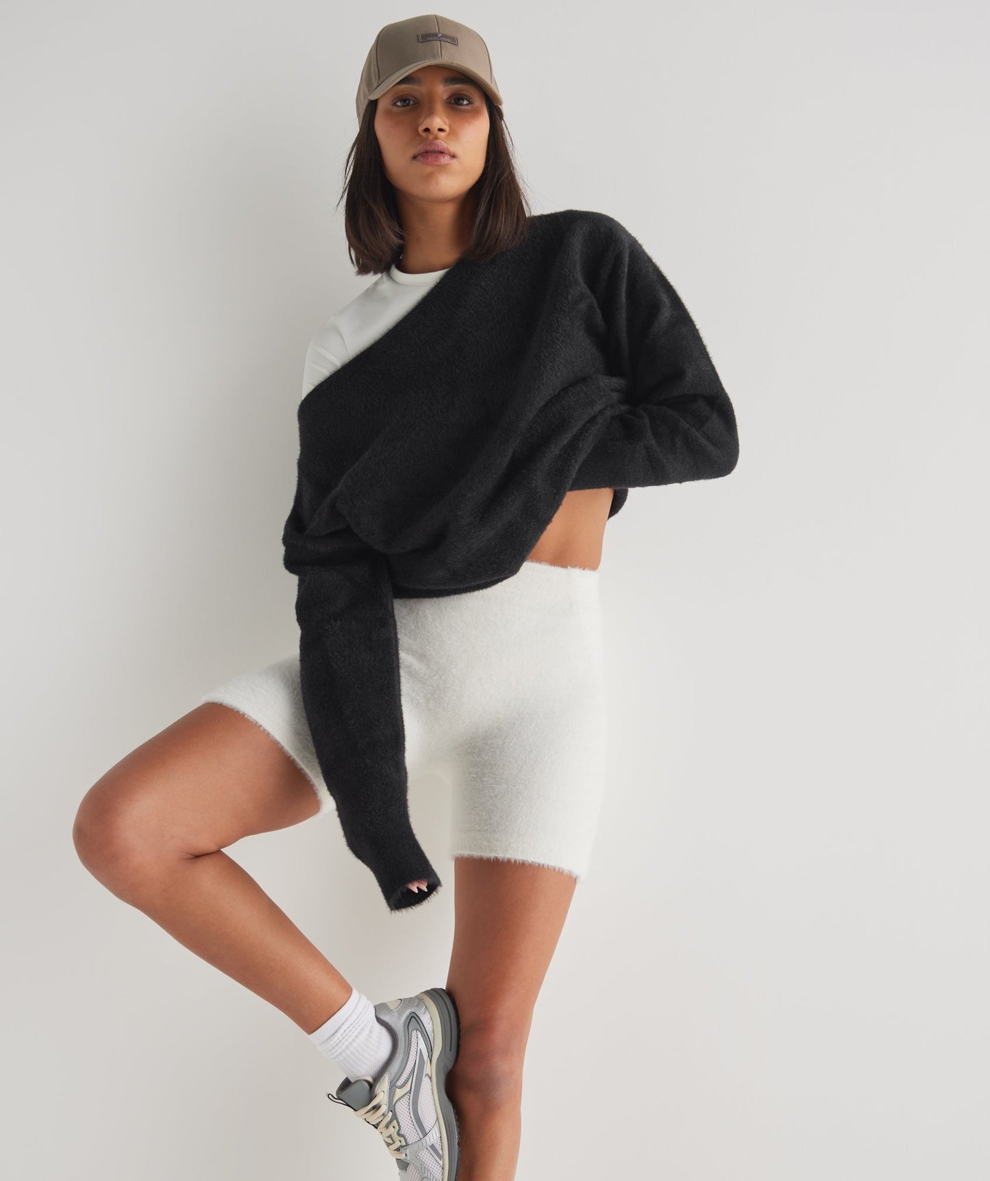 DNU Gymshark Whitney Eyelash Knit Shorts - Skylight White