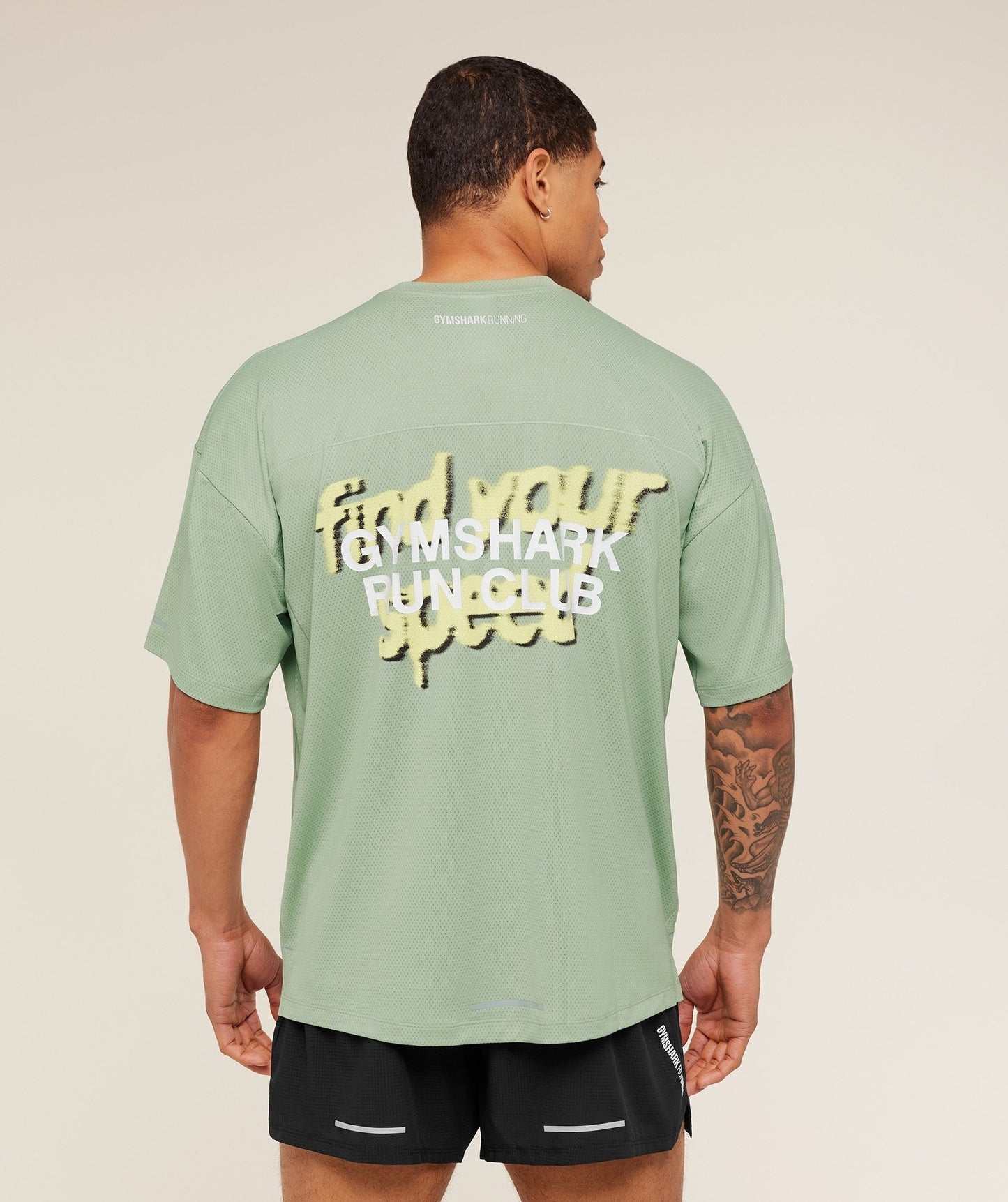 Gymshark Running Graphic T-Shirt - GS Haze Green