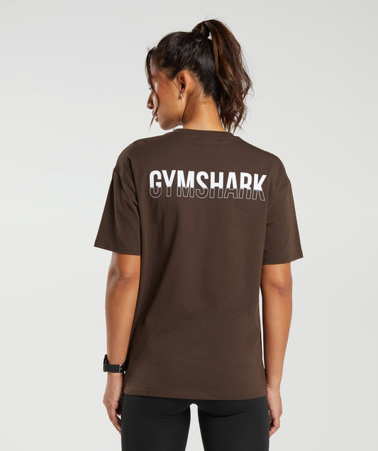 Gymshark Fraction Oversized T-Shirt - Archive Brown