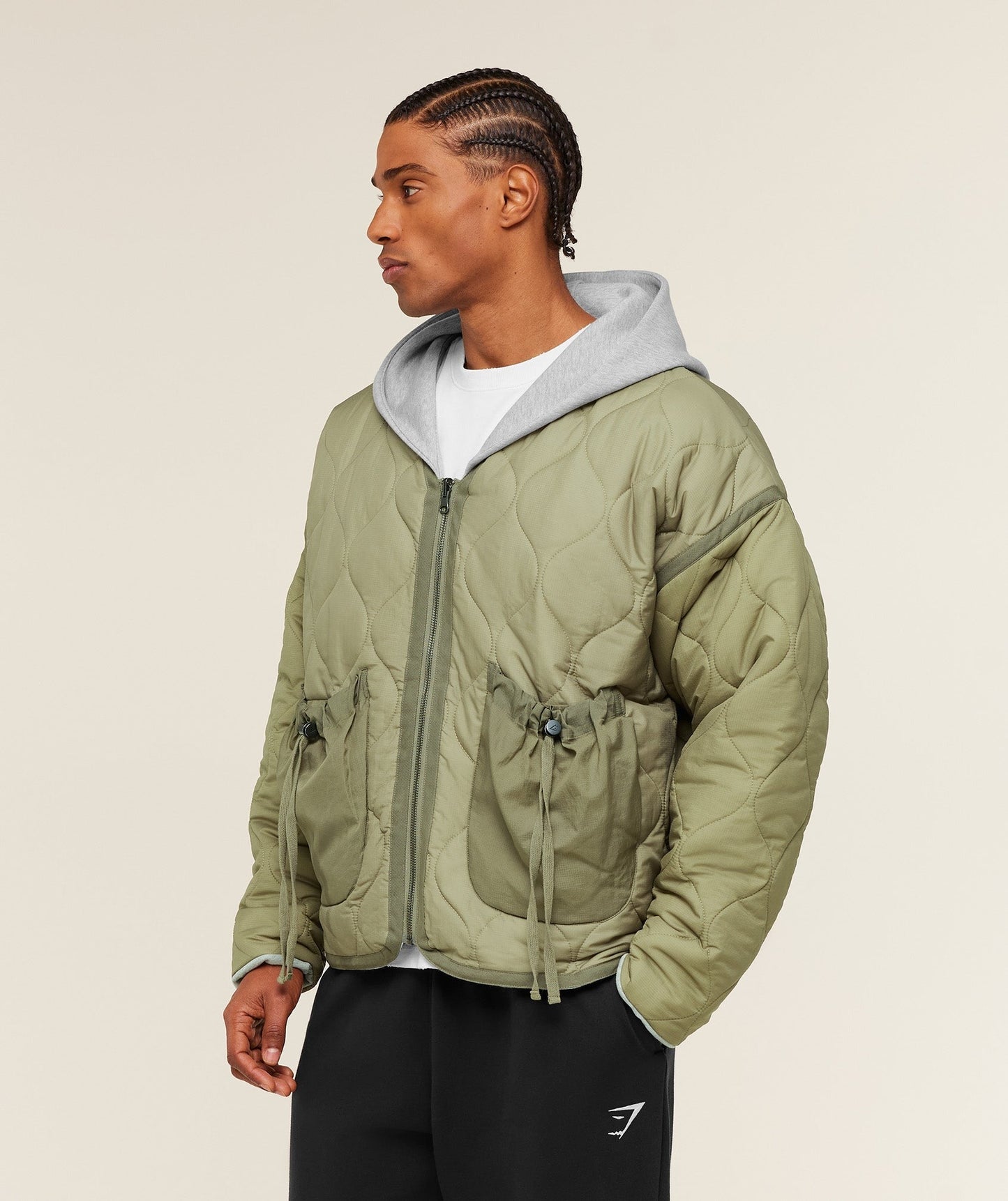 Gymshark x Saalt Studios Jacket - GS Utility Green/GUILLE Core Grey Marl