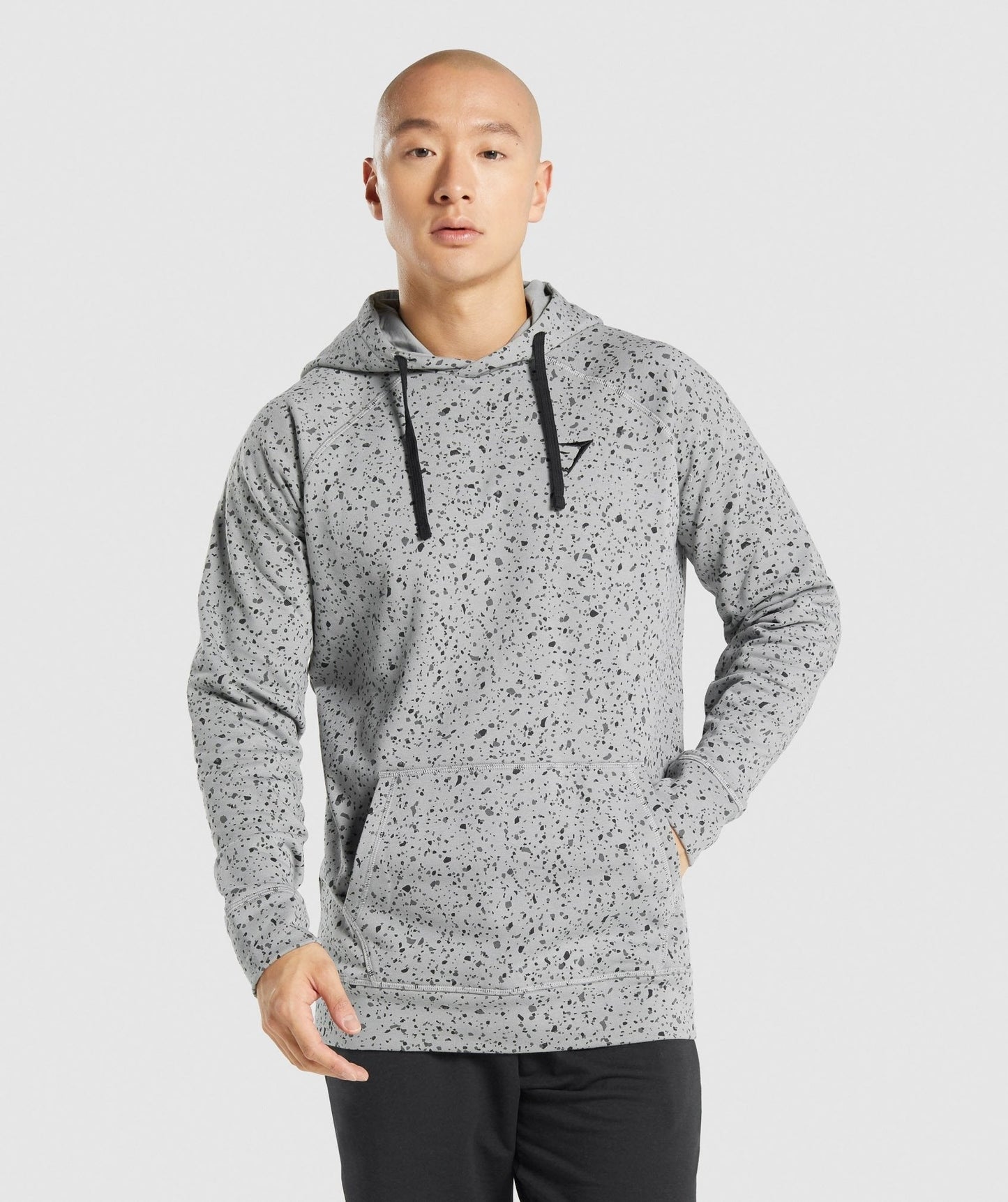 Gymshark Micro Print Hoodie - Light Grey Print