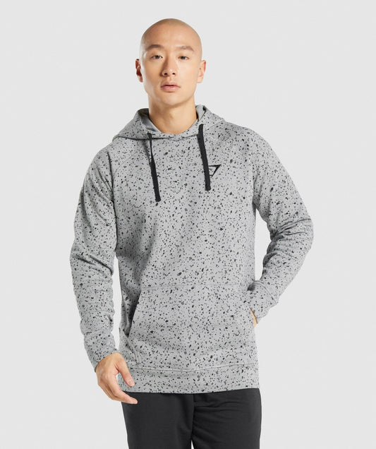Gymshark Micro Print Hoodie - Light Grey Print
