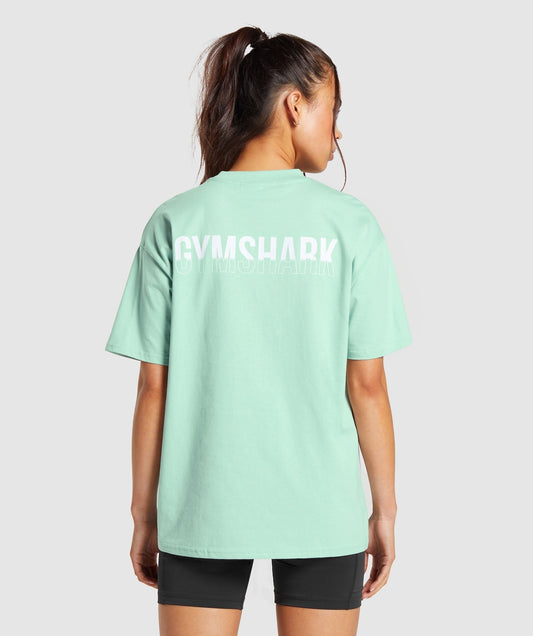 Gymshark Fraction Oversized T-Shirt - Lido Green