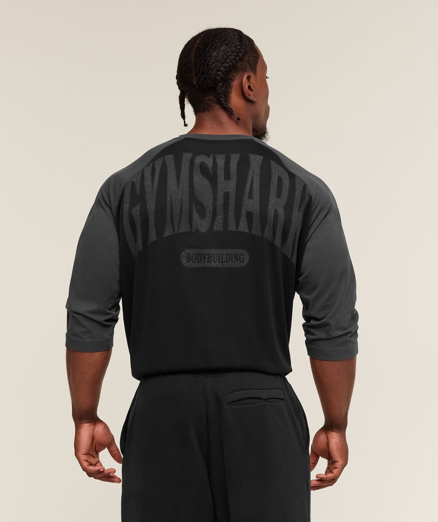 Gymshark 1/3 LS Graphic T-Shirt - Metal Grey/Black