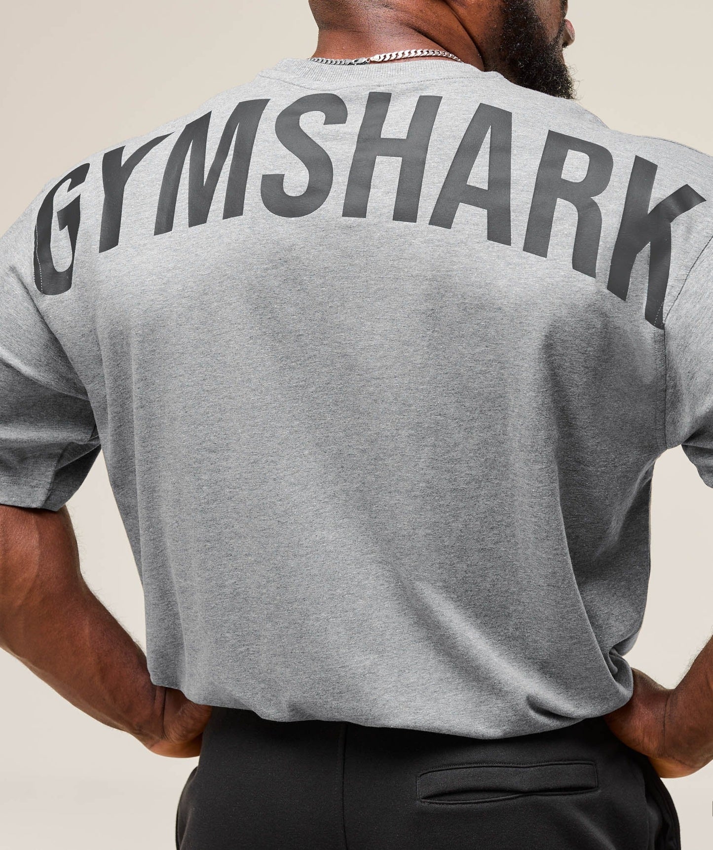 Gymshark Power T-Shirt - Charcoal Core Marl/Black