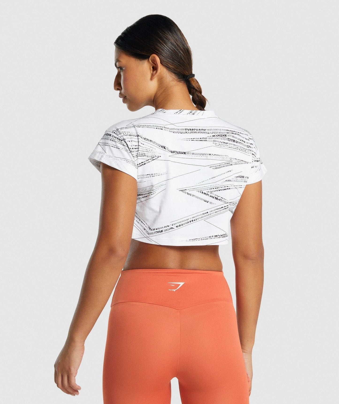 Gymshark Zone Graphic Crop Tee - White/Black