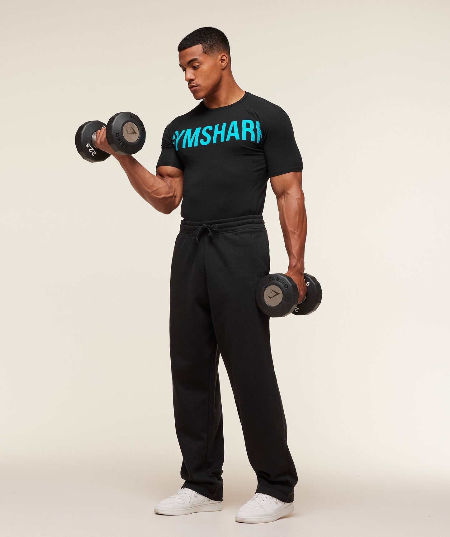Gymshark Prime T-Shirt - Black/Brand Blue
