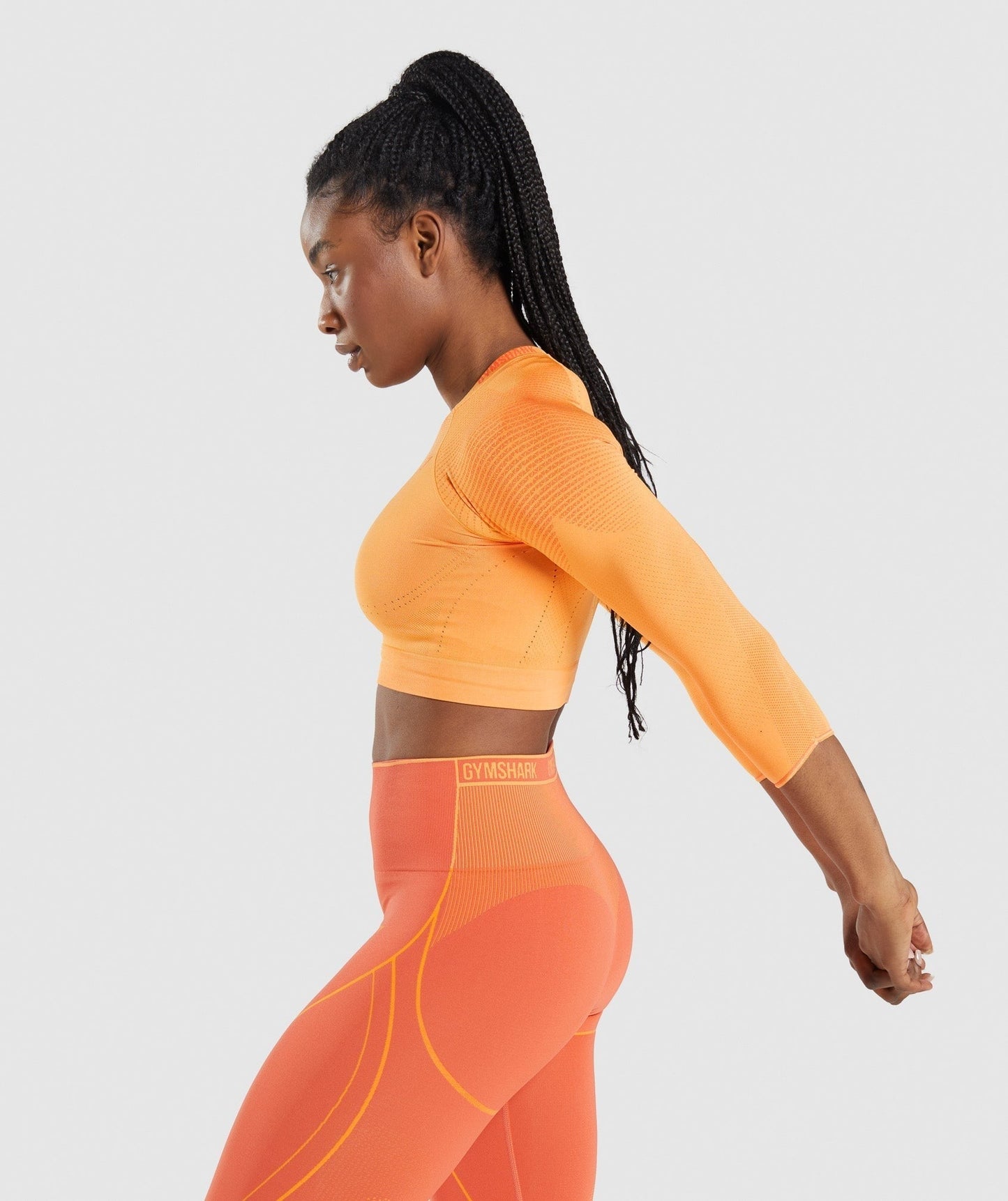 Gymshark Apex Seamless Crop Top - Apricot Orange/Papaya Orange