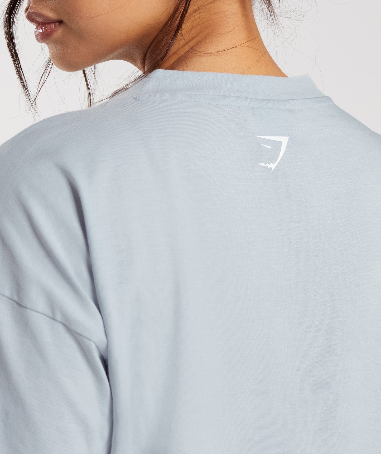 Gymshark Embroidered Graphic Midi T-Shirt - River Stone Grey