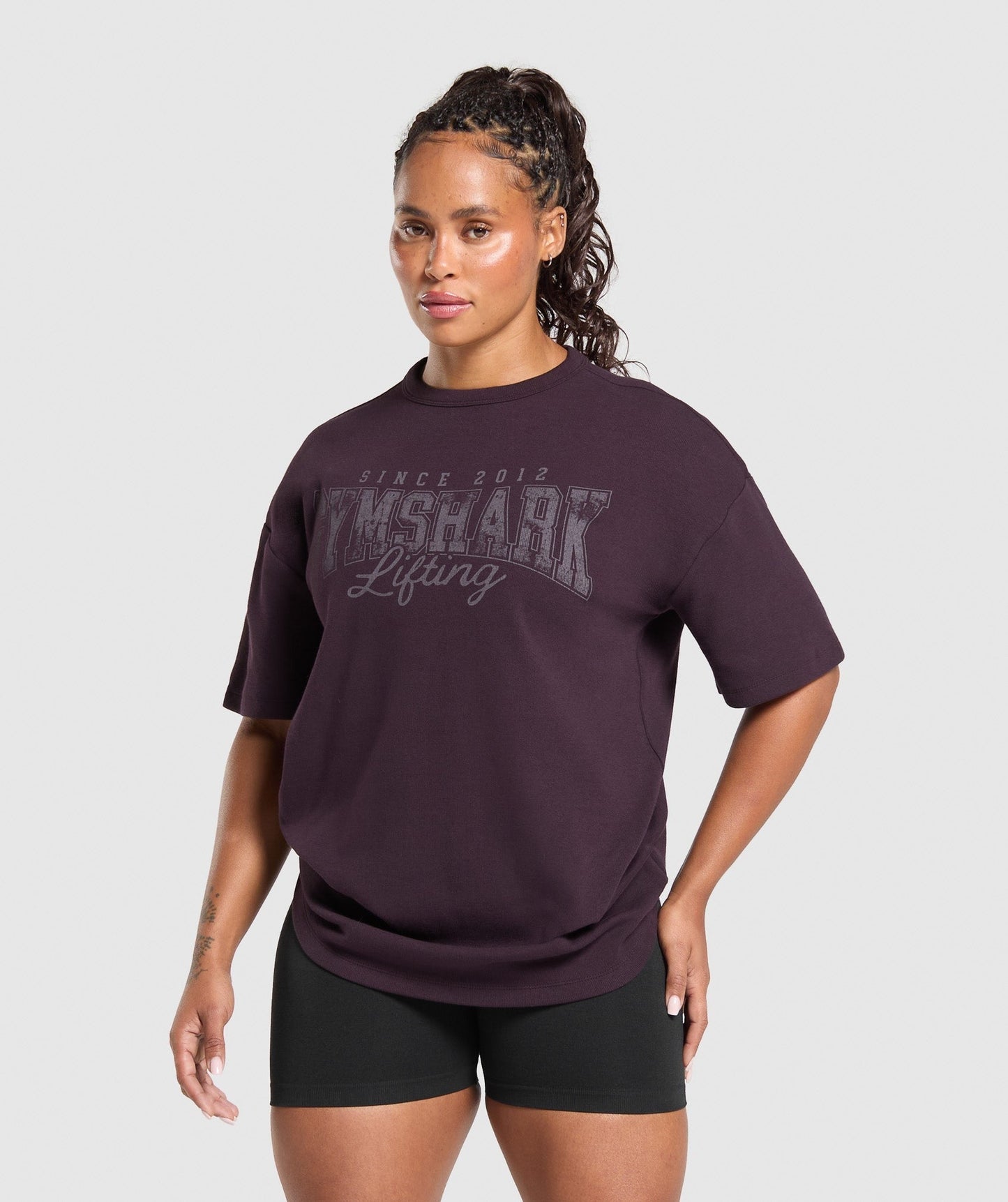Gymshark Lifting Oversized Pump Cover - Plum Brown
