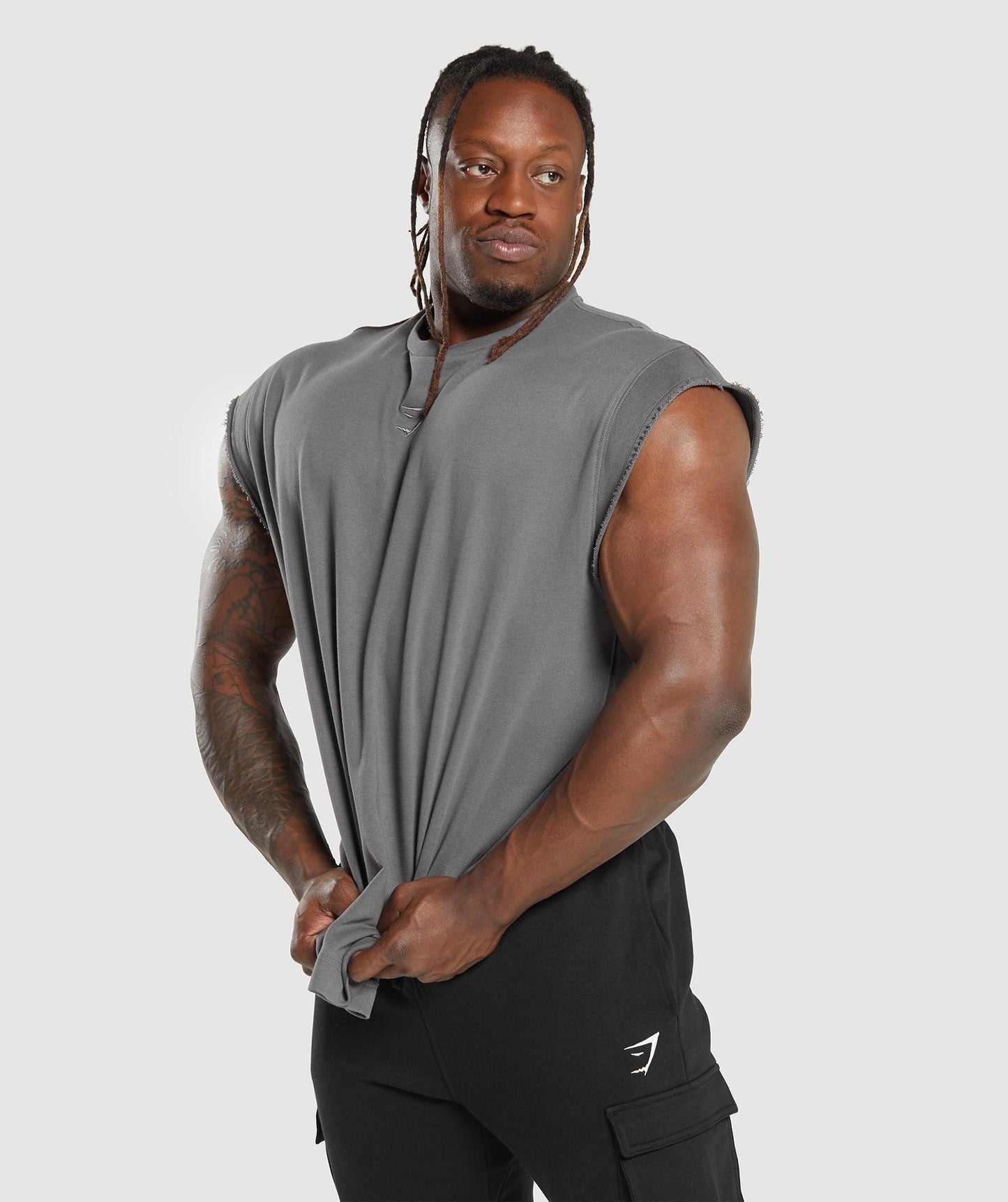 Gymshark Super Natural Cut Off Tank - Brushed Grey