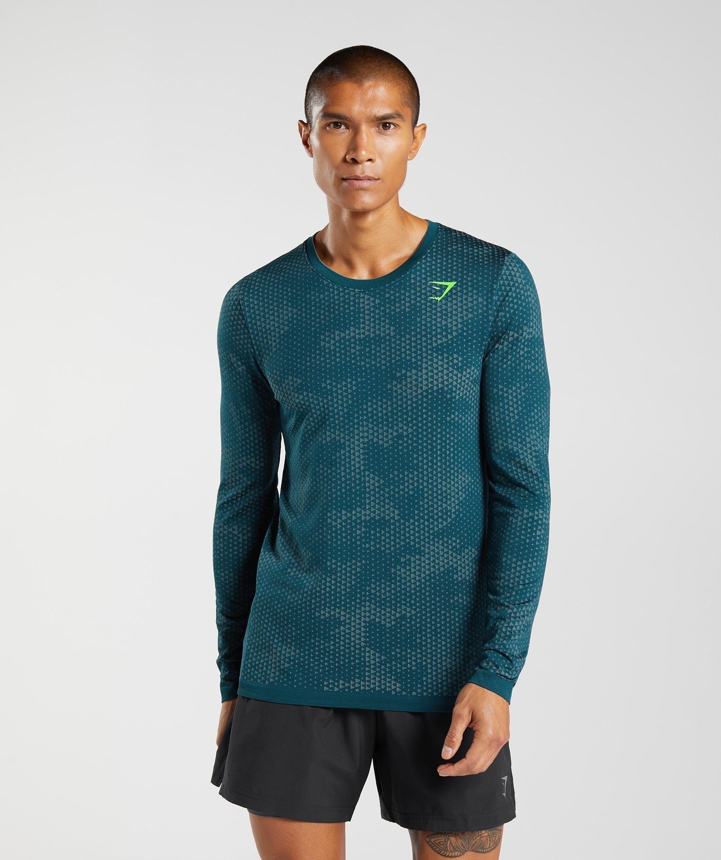 Gymshark Sport Seamless Long Sleeve T-Shirt - Winter Teal/Slate Blue