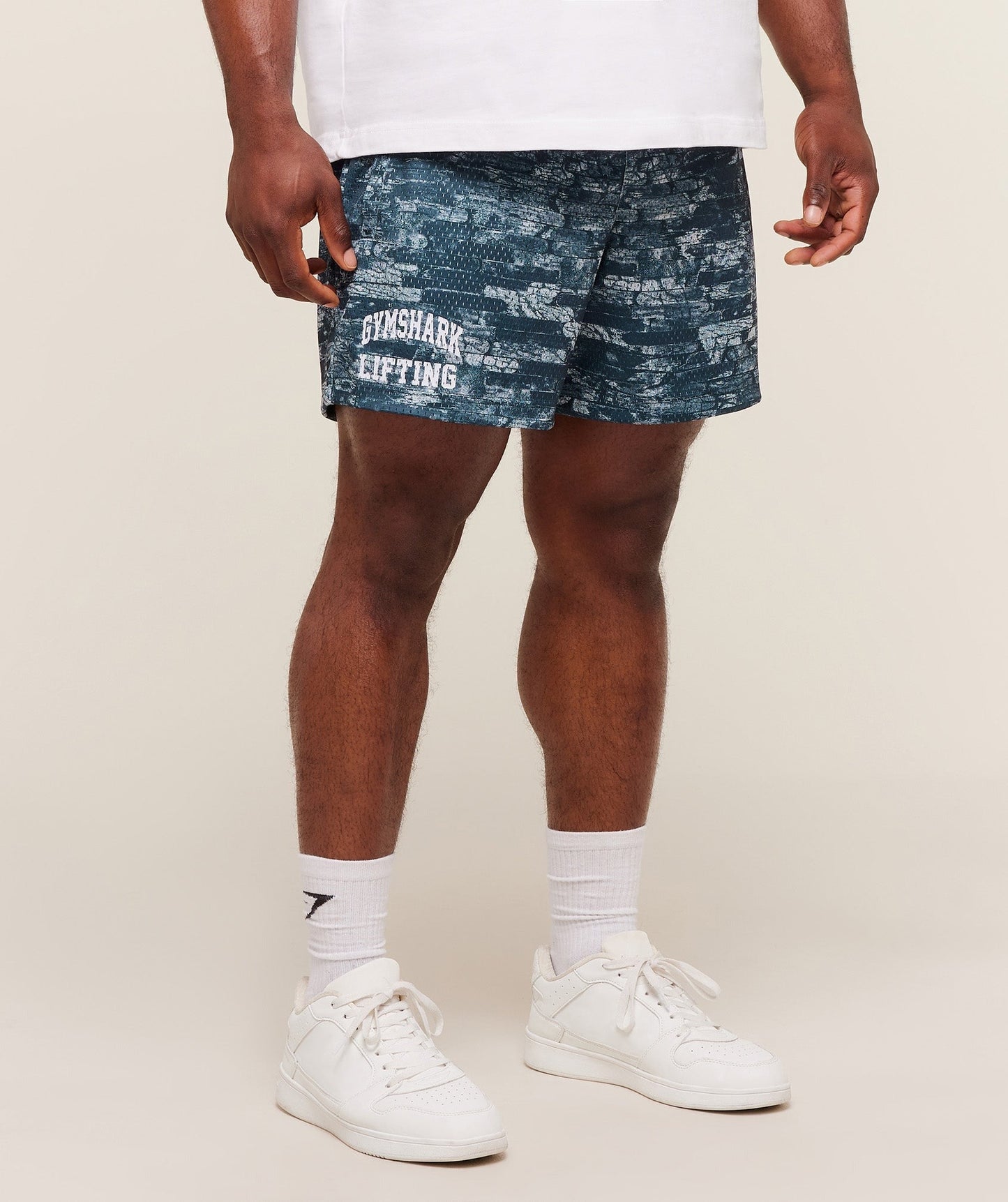 Gymshark Lifting Mesh 5" Shorts - Smoke Blue