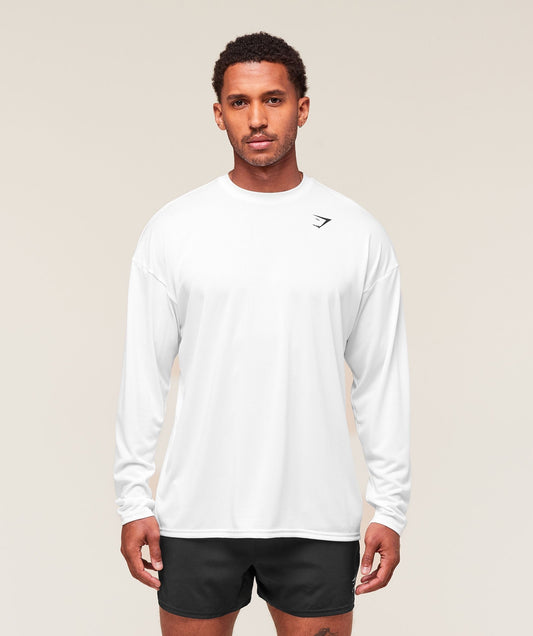 Gymshark Arrival Oversized Long Sleeve T-Shirt - White