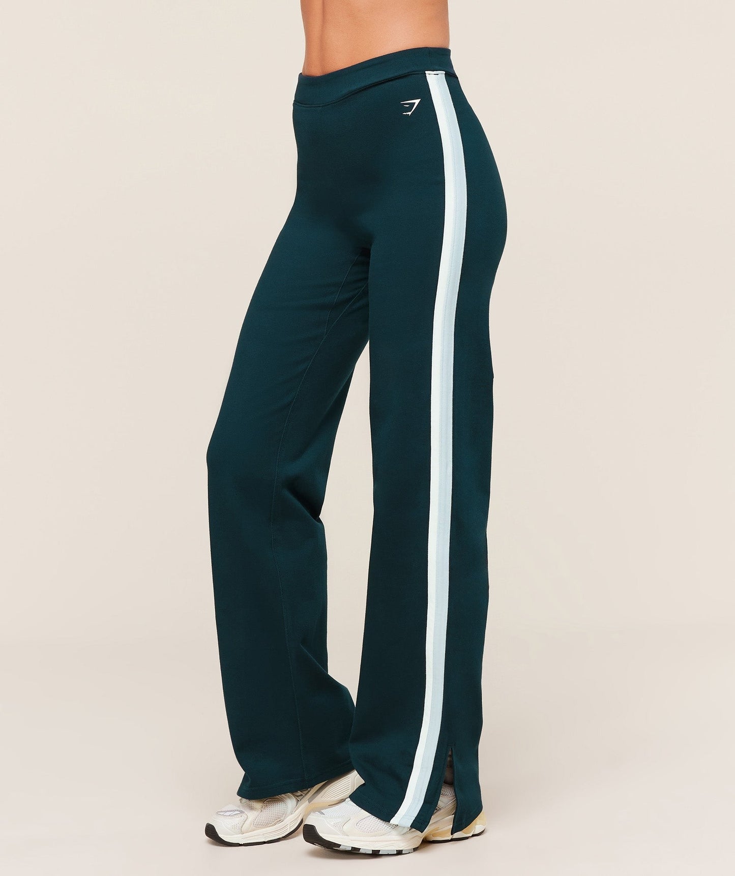 Gymshark Piping Wide Leg Pants - Deep Petrol Blue/Smoke Blue/Soft White